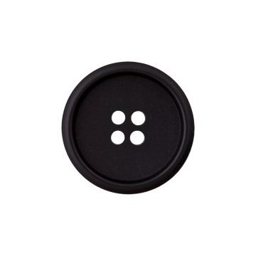 4-hole button recyceld paper 18 mm, zwart