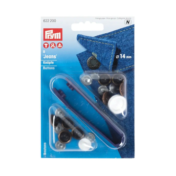 8 boutons pour jean Prym, 14 mm, couleur cuivre antique