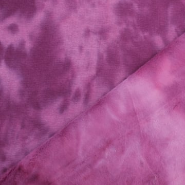 Alpenfleece sweatstof batik, bessenkleurig