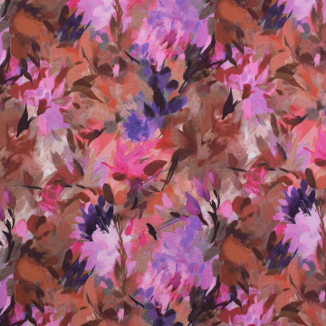 Alpenfleece sweatstof Brushstroke Flowers, roze