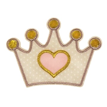 Patch écusson thermocollant Couronne, marron clair
