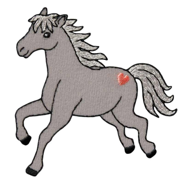 Patch écusson thermocollant Cheval avec coeur