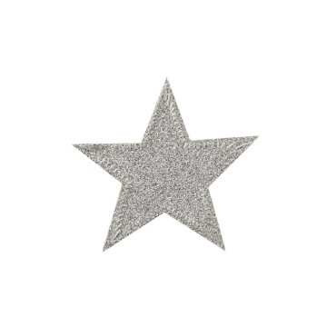 Patch étoile paillettes glitter, couleur argent
