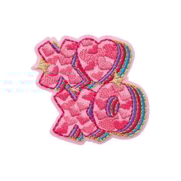 Patch écusson thermocollant XOXO, rose