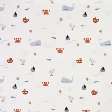 Swimsuit fabric beach & sea, grey-white