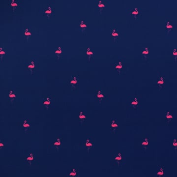 Zwembroekstof flamingo, donkerblauw