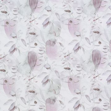 Tissu jersey de bambou Feuilles Big Leaves, mauve pâle