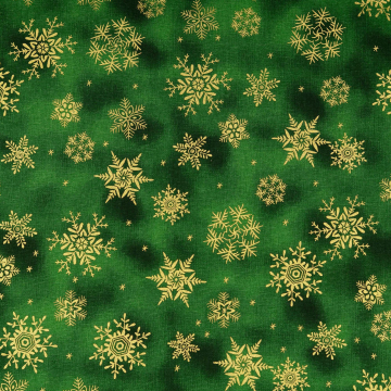 Cretonne katoen Golden Snow, green