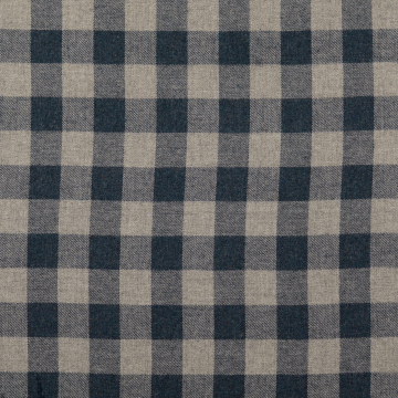 Katoenen flanel big checks, jeansblauw