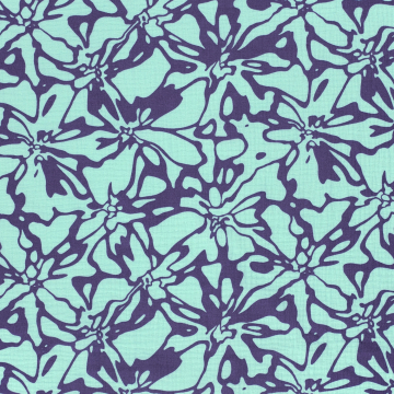 Katoenen mousseline double gauze Abstract Flowers, mintgroen