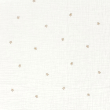 Katoenen mousseline double gauze bloemenregen, wit