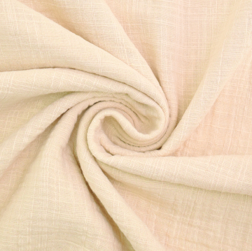 Katoenen mousseline linnenlook, beige