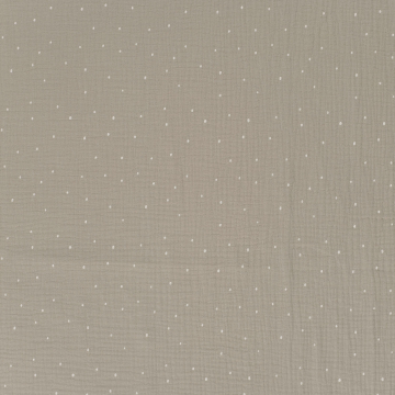 Katoenen mousseline double gauze punten, lichttaupe