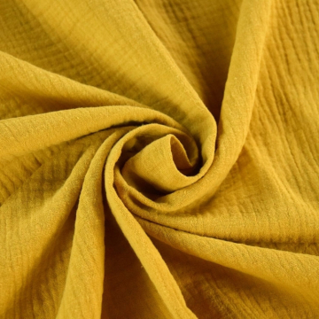 Stoff Meterware Baumwolle Musselin gelb Leo animal print Mulltuch Kleiderstoff Double Gauze Windeltuch Spucktuch Meterpreis