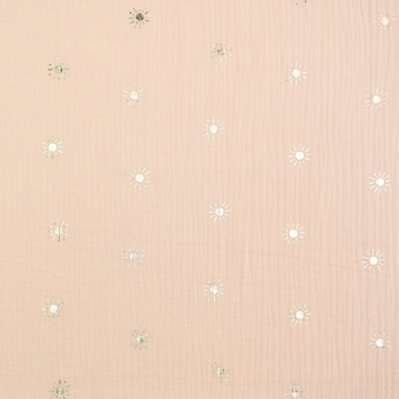 Katoenen mousseline double gauze Shining Sun, apricot