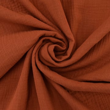 Tissu double gaze de coton, terracotta
