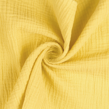 Tissu double gaze de coton, jaune
