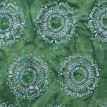 Baumwoll Popeline Batik Circles, dunkelgrün