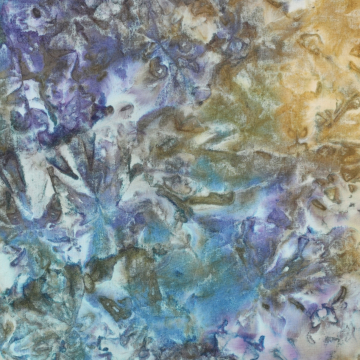 Tissu coton popeline Batik Love, bleu