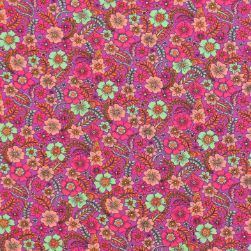 Cotton poplin Beautiful Flowers, berry