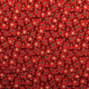 Tissu coton popeline Christmas Stars, rouge foncé