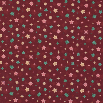 Baumwoll Popeline Color Stars, dunkelrot