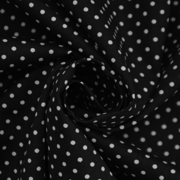 Baumwoll Popeline Dots, schwarz, weiß