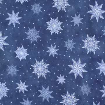 Cotton poplin Ice Stars, blue