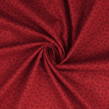 Cotton poplin small twigs, dark red