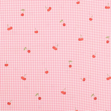 Baumwoll Popeline Little Cherries, rosa