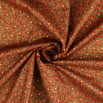 Tissu coton popeline Little Mistletoe, rouge foncé
