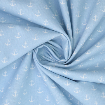 cotton poplin mini anchor, light blue