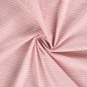 Katoen popeline mini stripes, rosé