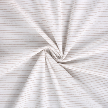 Katoen popeline mini stripes, gebroken wit