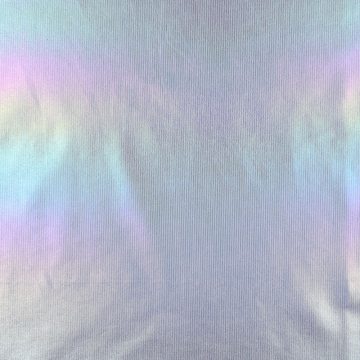 Katoen popeline Rainbow Foil Stripes, blauw