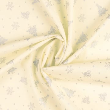 Cotton poplin Silver Christmas, cream