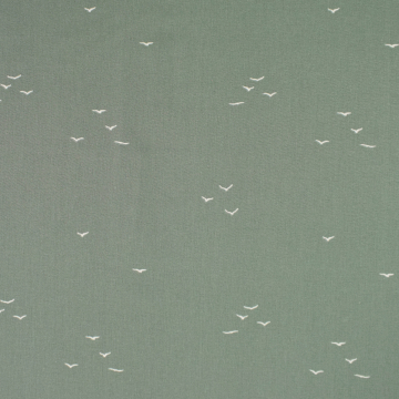 Baumwoll Popeline Swallows, blassgrün