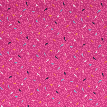 Baumwoll Popeline Vögel, pink