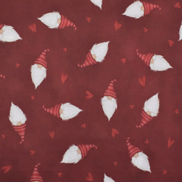 Cotton poplin Christmas elf, dark red
