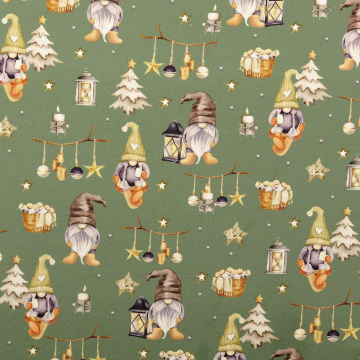 Tissu coton popeline lutin, vert pâle