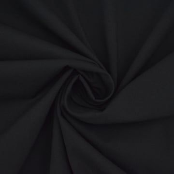 Cotton fabric stretch poplin paper touch, black