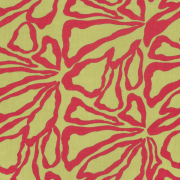 Tissu coton viscose Fleurs Flowers, vert