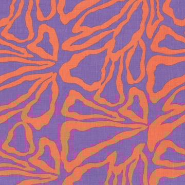Katoen Viscose Mix flowers, paars