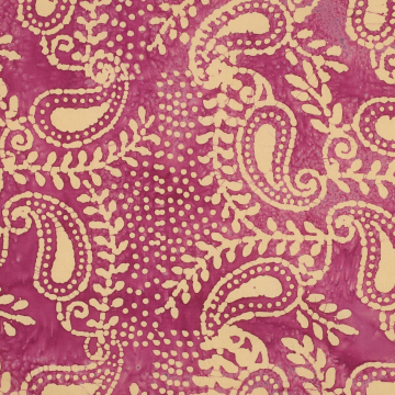 Cotton Voile batik paisley, berry