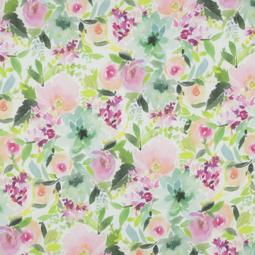 Katoenen voile Flower Dream, gebroken wit