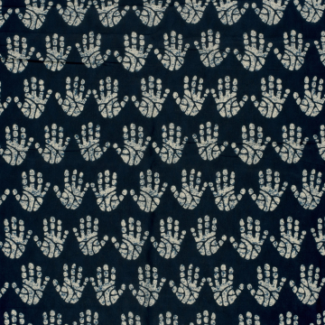 Tissu voile de coton Batik Mains Hands, bleu marine
