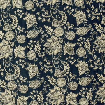 Tissu voile de coton Fleurs Oriental Flowers, marine