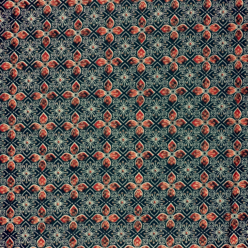 Tissu voile de coton Ornements, bleu marine