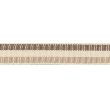 Baumwoll Zierband Streifen 15 mm, beige- braun
