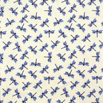 Baumwolljersey Albstoffe Hamburger Liebe Beetles & Bugs Dragonfly, vanille